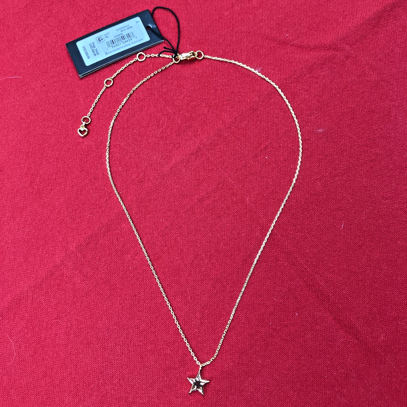 Kate Spade COSMOS Star Pendant Necklace Goldtone Clear CZ NWT RP $58