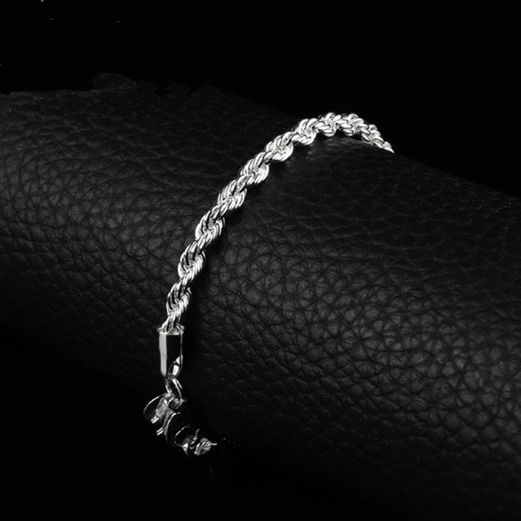Women’s 925 Sterling Silver Bracelet Size 8 Inches 4MM lobster Unisex Gifts 1pc