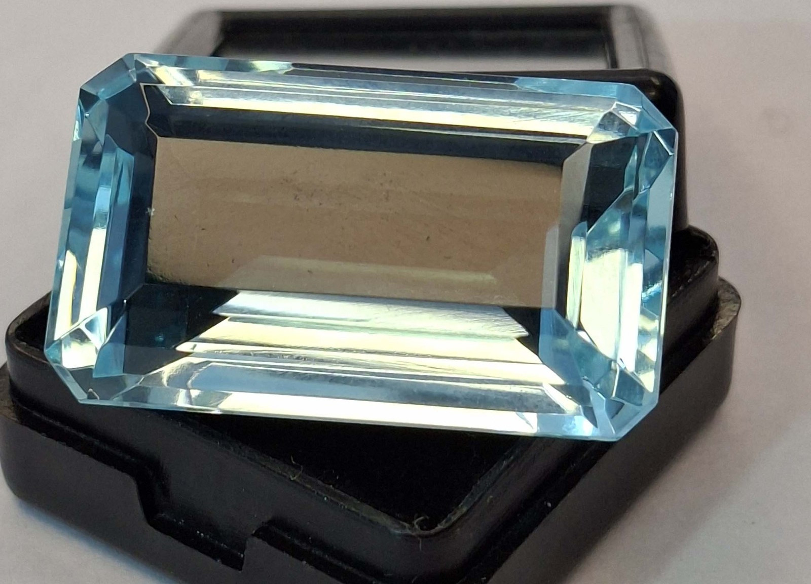 Aqua Blue Topaz Emerald Cut Natural 47-49 Ct Certified Loose Gemstone RK623