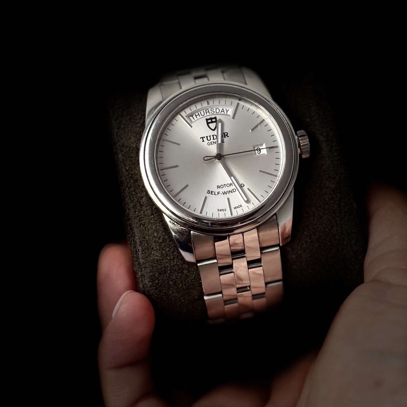 Tudor Glamour Day Date Opaline Dial M56000 39mm Men’s Watch + Box/Manual/Tag
