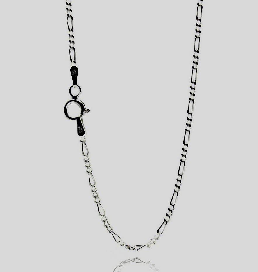 FIGARO050/925 STERLING SILVER CHAIN / CURB DESIGN / 20” LONG/ SOLID DESIGN