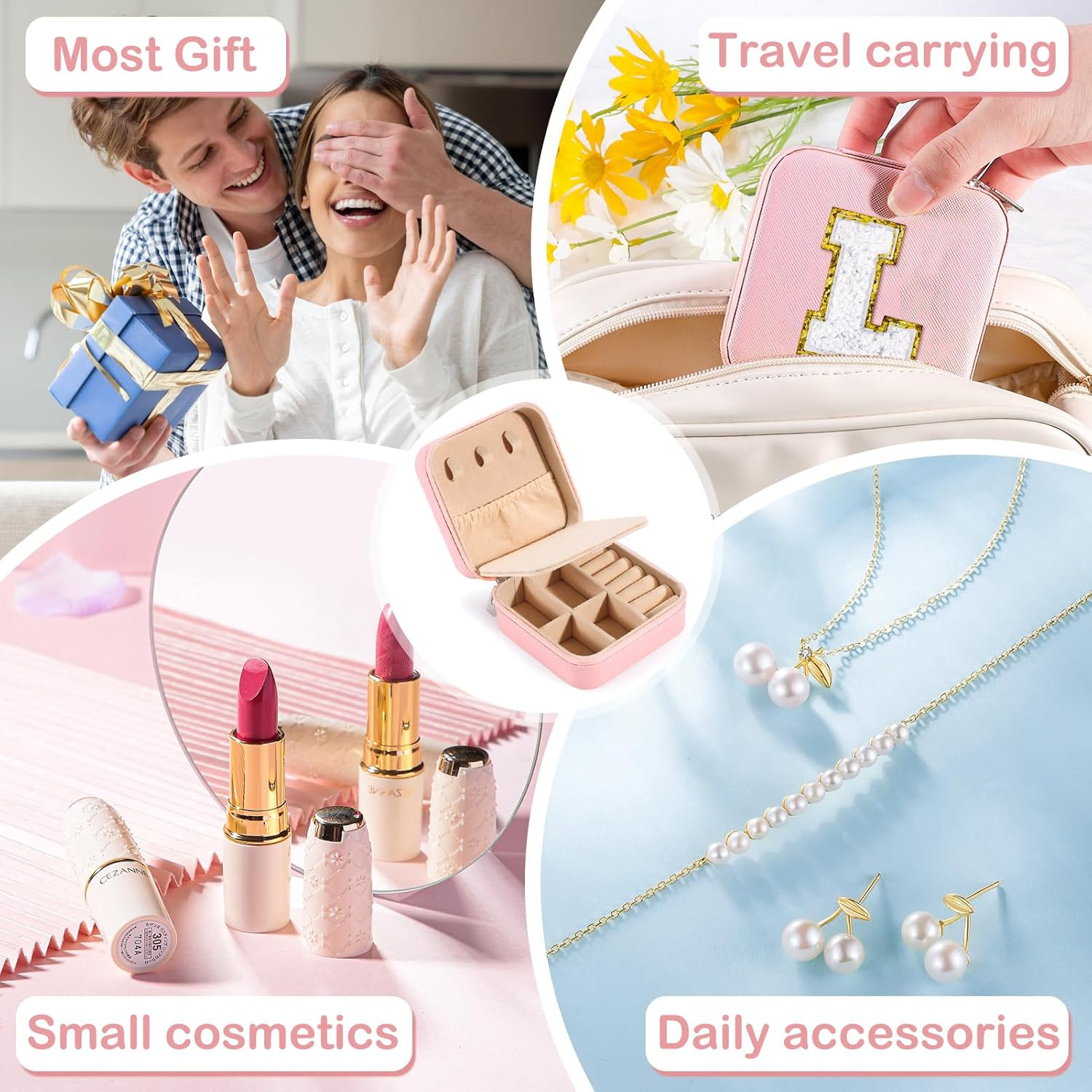 Travel Jewelry Case for Women Girls Daughter Birthday Gift from Mom Dad Jewelry