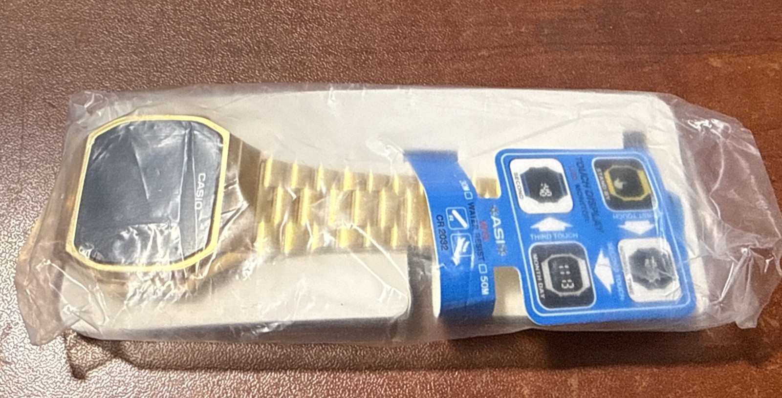 Casio A168WG Gold Digital Watch Black Dial Module 3298 Men’s Quartz Vintage OEM