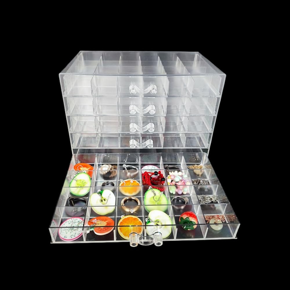 Clear Acrylic Jewelry Organizer Box with 5 8.5 x 5.5 x inches,
