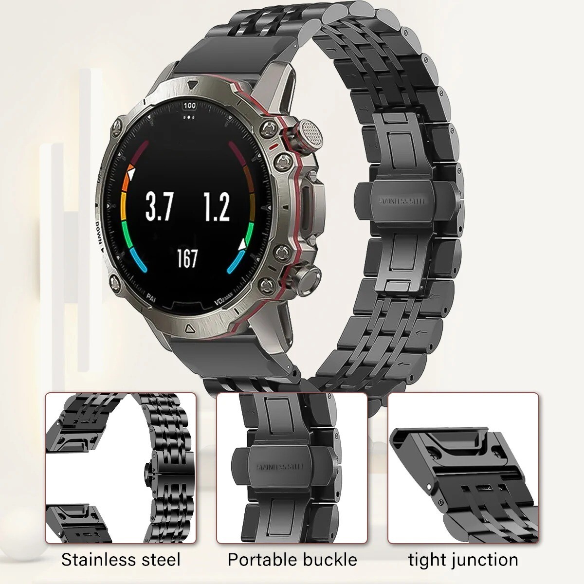 Quickfit Watch Metal Strap For Garmin 26 22mm Fenix 7S 7x 7 6S Stainless Steel