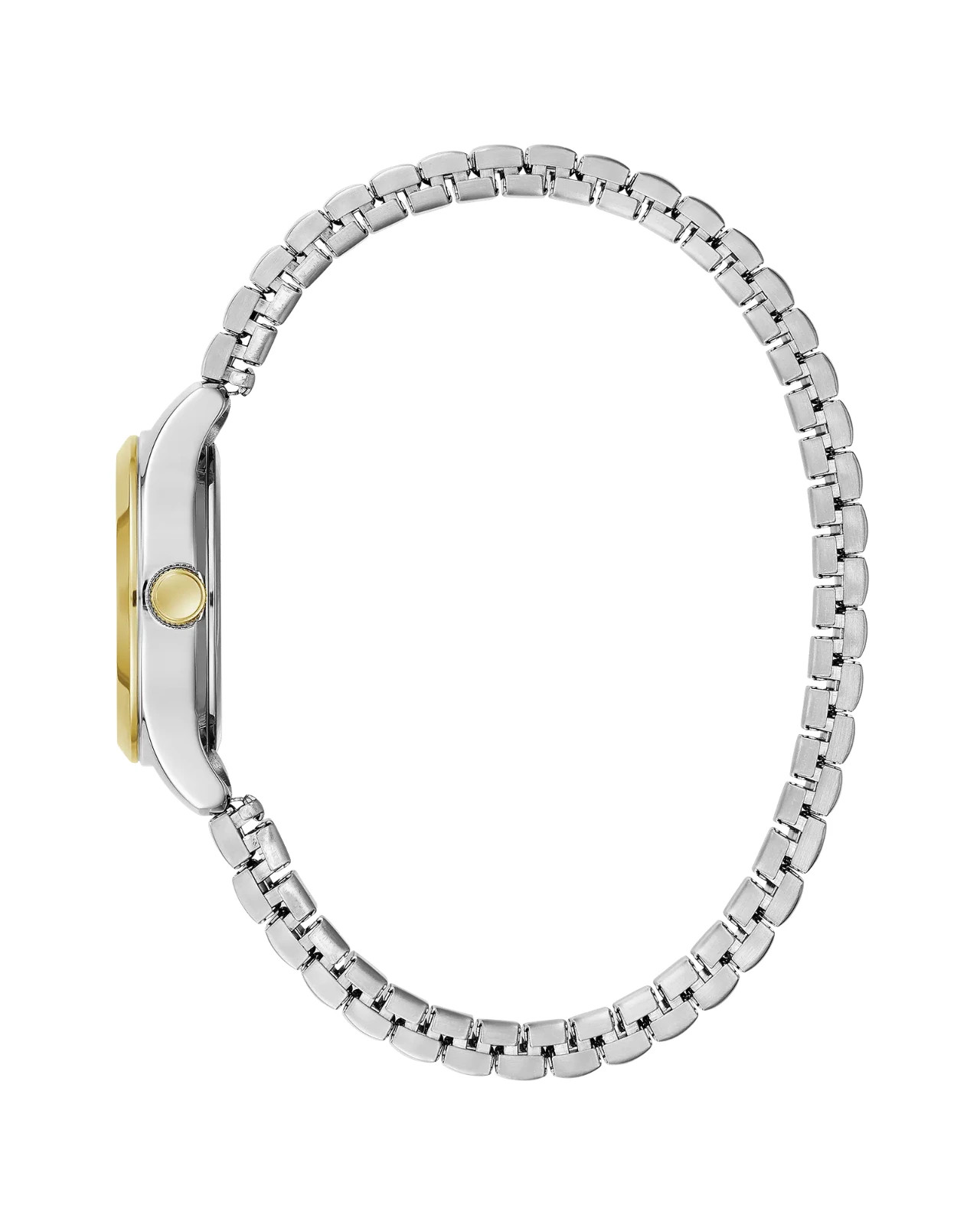 Caravelle by Bulova Two Tone Gold Silver 45L177 Flex Stretch Band Watch