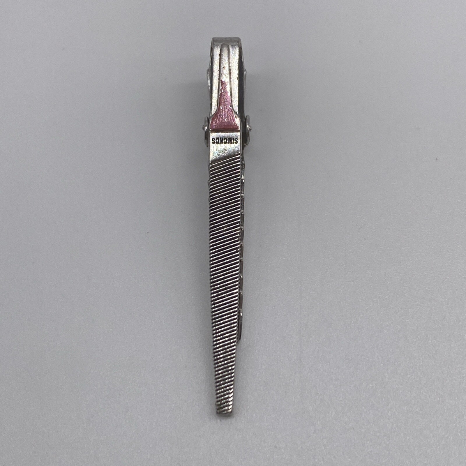Vintage Anson Silver Tone Simonds File Tie Clip Bar