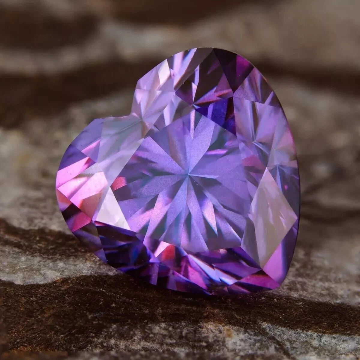 A+ NATURAL Ceylon Bio-(Purple-Pink) Sapphire Heart Cut Loose GEMSTONE 15.00 Ct