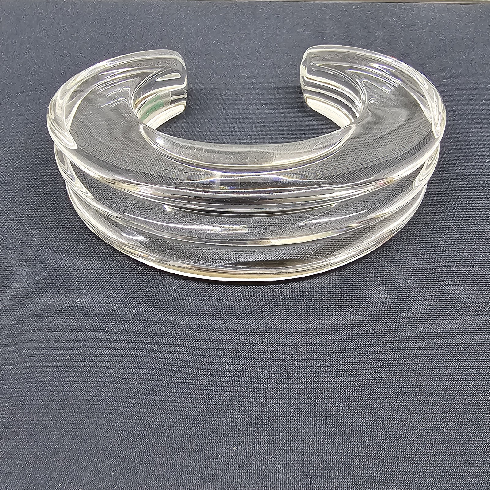Bayanihan Philippines Lucite Cuff Bracelet Clear Modernist