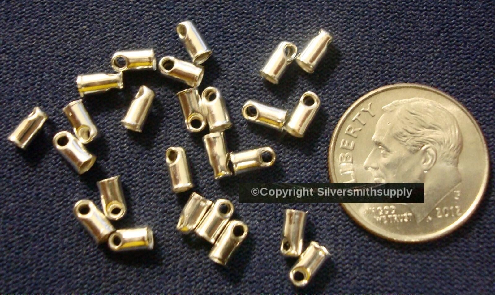 Leather cones thong ends 1.5mm leather necklace ends 24 pcs silver plated fps093