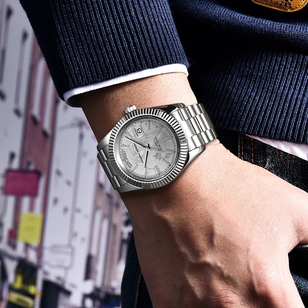 PAGANI DESIGN PD1752 White Dial Automatic Stainless Steel Luxury Men’s Watch