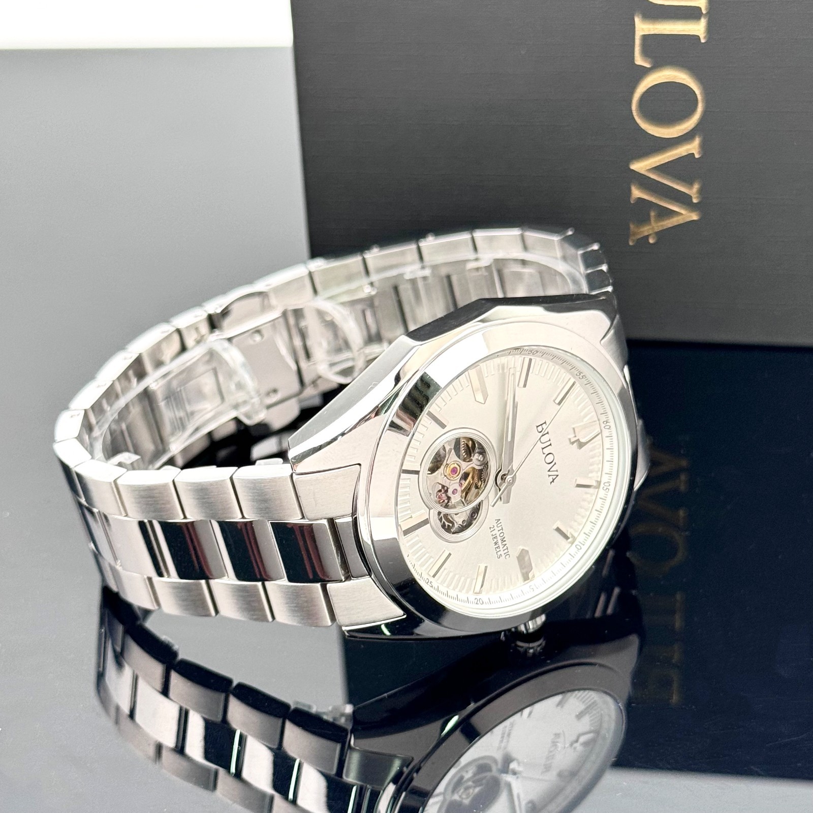 Bulova Classic Surveyor 96A274 Silver Tone Automatic Stainless Steel Men’s Watch