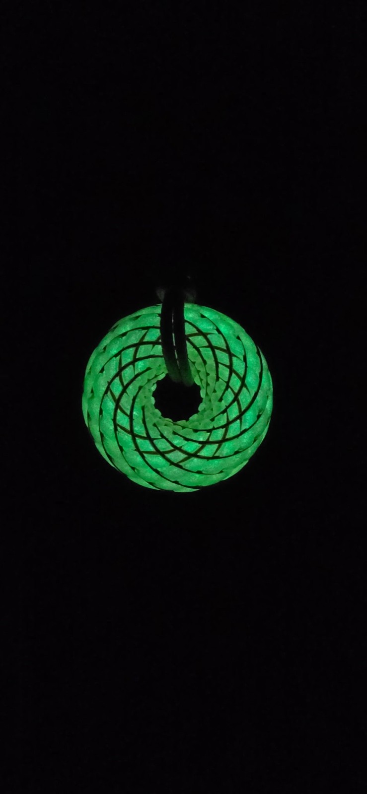 Luminous Glow in the Dark Torus Pendant Sacred Geometry Necklace