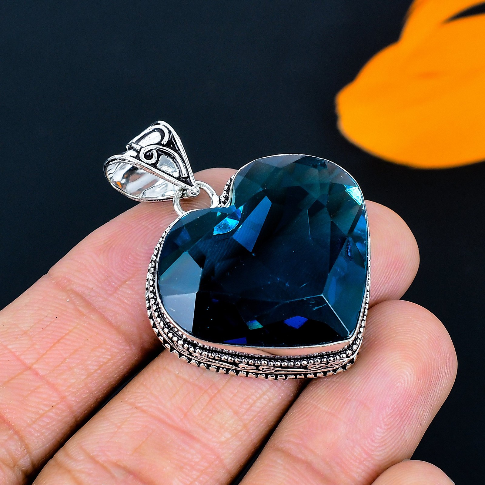 Iolite Topaz Gemstone Handmade 925 Sterling Silver Jewelry Pendant 1.62″