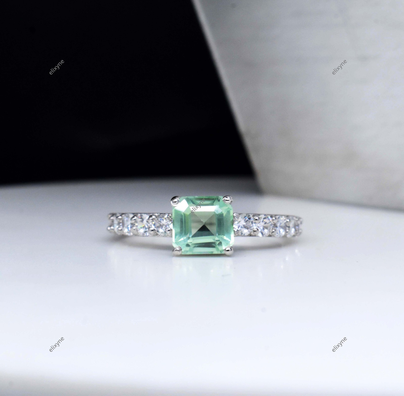 925 Sterling Silver Natural Parti Sapphire & Zircon Studded Ring 2.53 Gram US 8