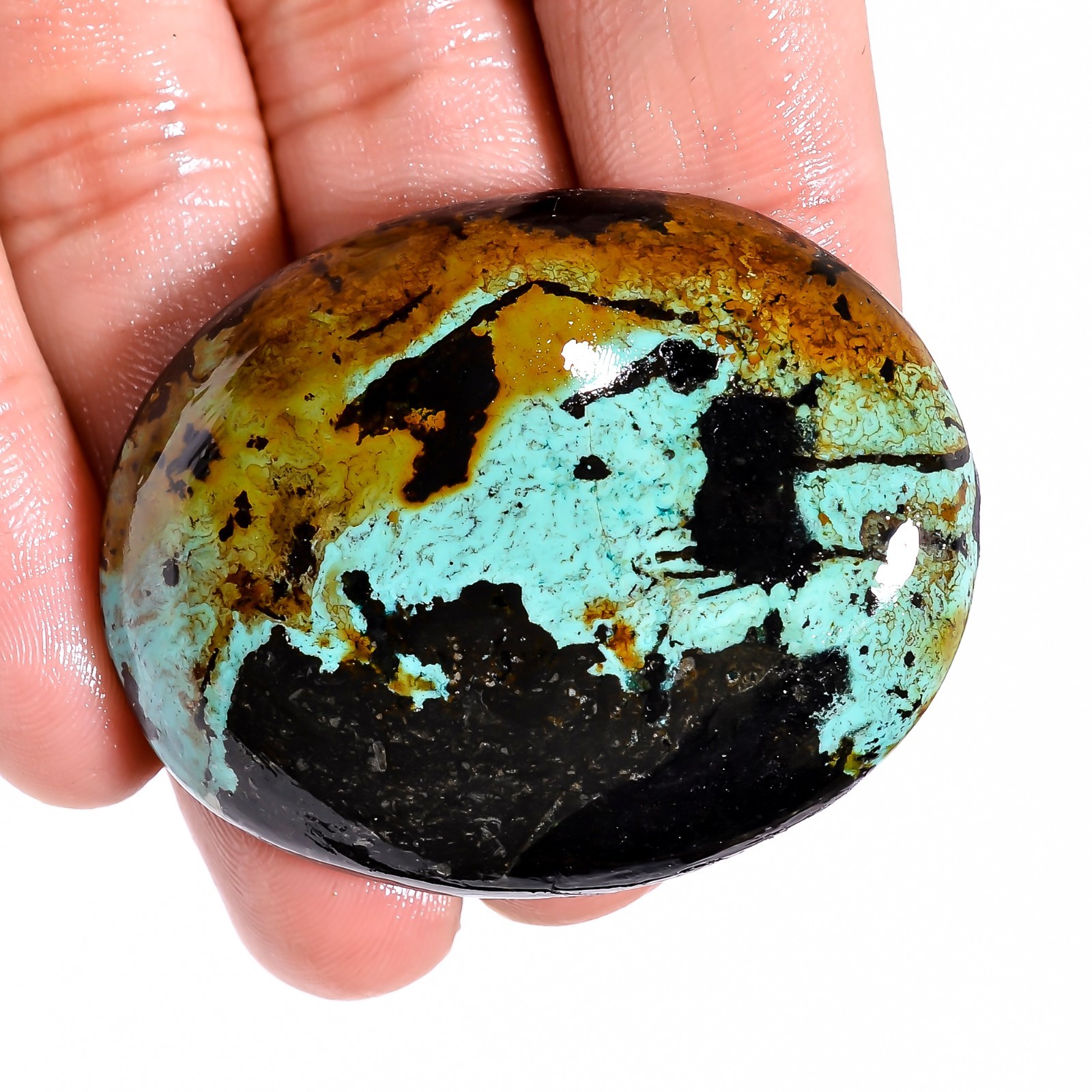 Tibet Turquoise stone 100% Natural Oval Shape Cabochon 127.10Ct 37x47x10mm BC-81