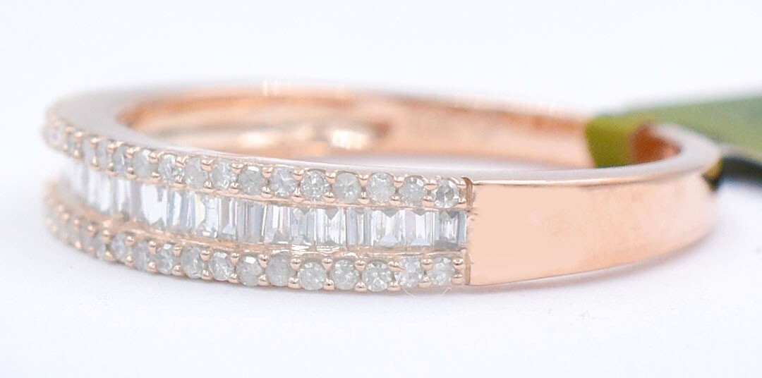 GENUINE 1.08 Cts DIAMOND WEDDING RING 10K SOLID ROSE GOLD -NWT-FREE APPRAISAL