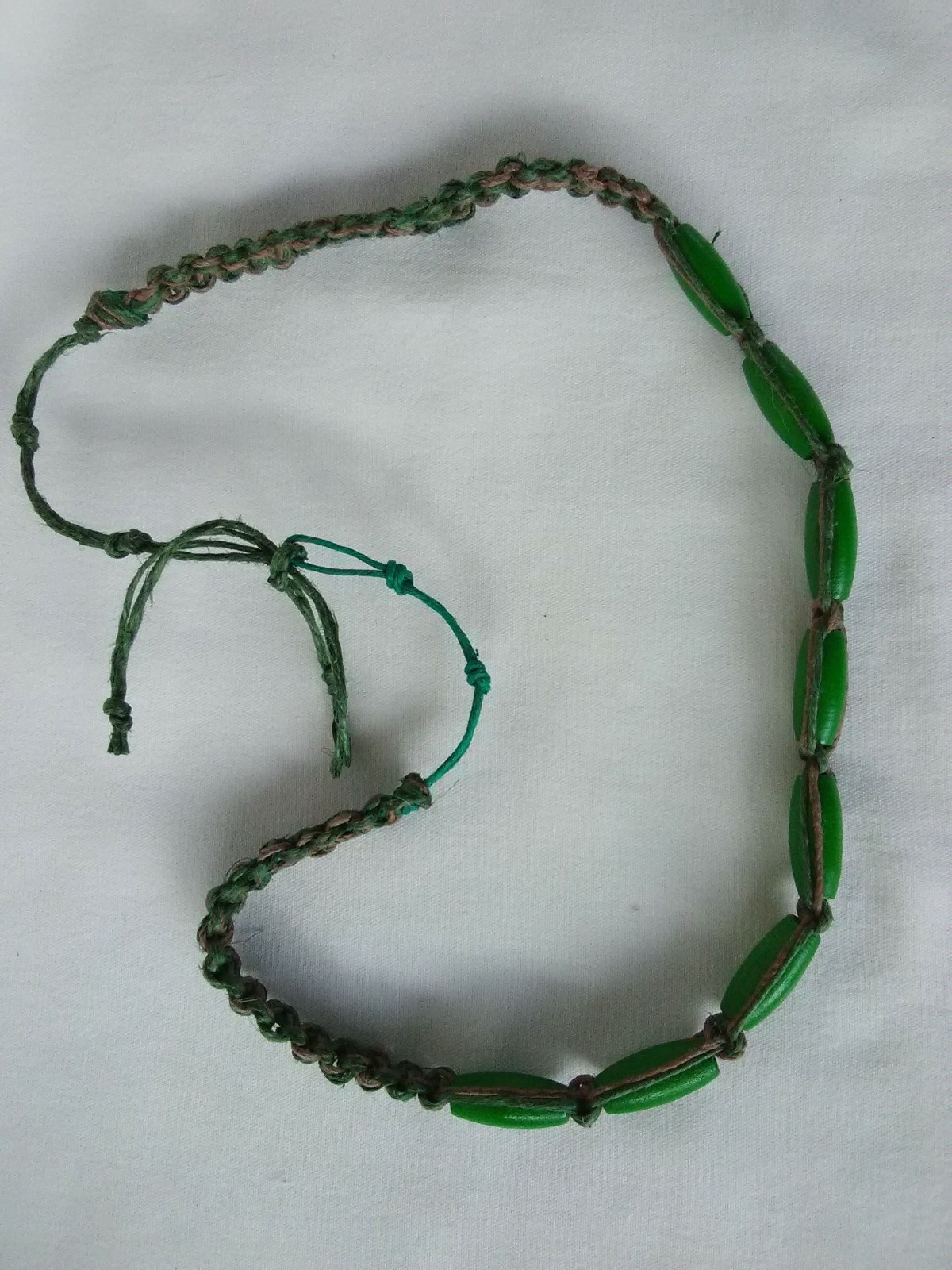 HEMP SURFER BOHO BEADED NECKLACE 24″ Unisex Beaded Macrame USA Seller New