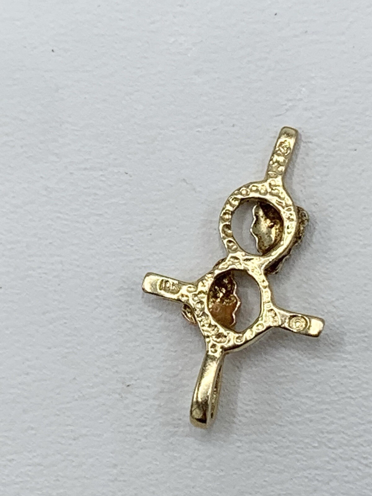 10k Black Hills Gold Cross Pendant Bi Colored Crucifix Christian 3/4″ Long 0.5 g