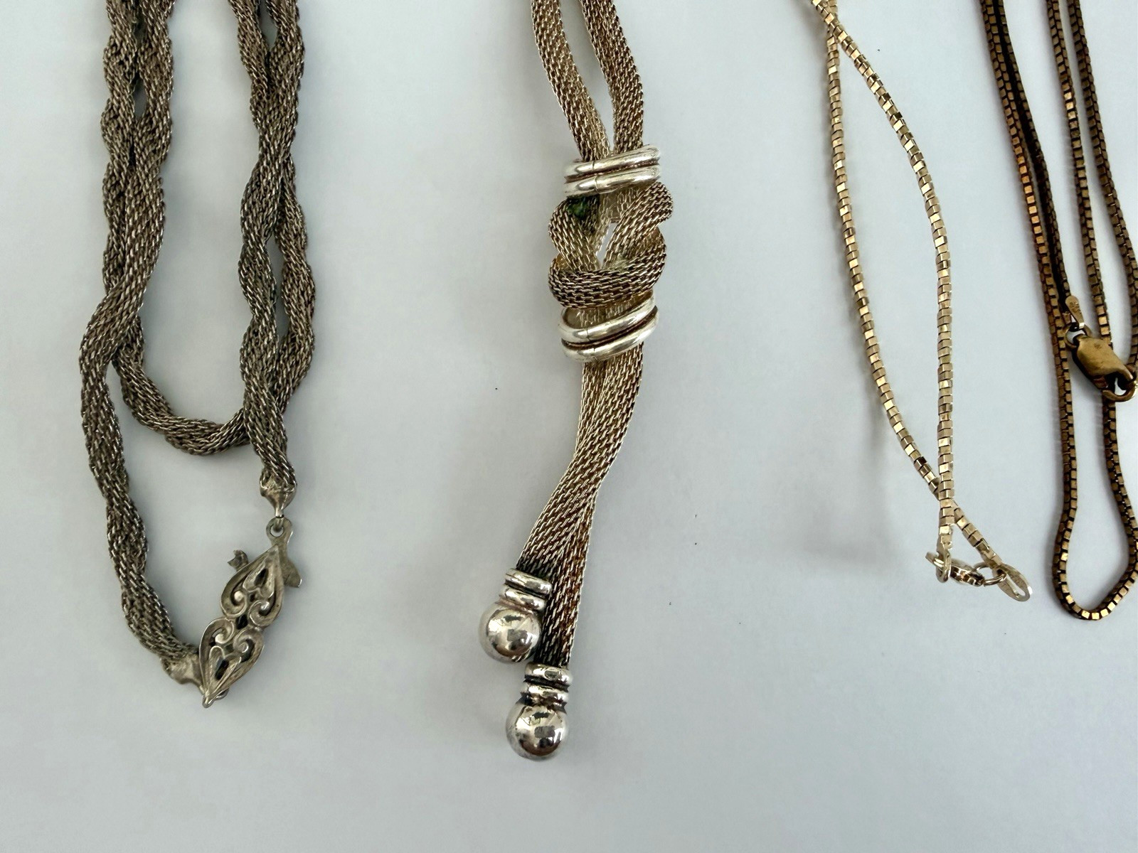 Substantial Vintage 925 Sterling Silver Jewelry Lot 8pcs 114g Necklaces Bracelet