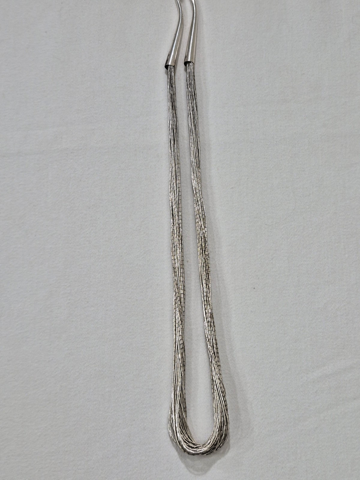 Vintage Navajo Native American Liquid Sterling Silver 30 Strand Necklace 22″27g