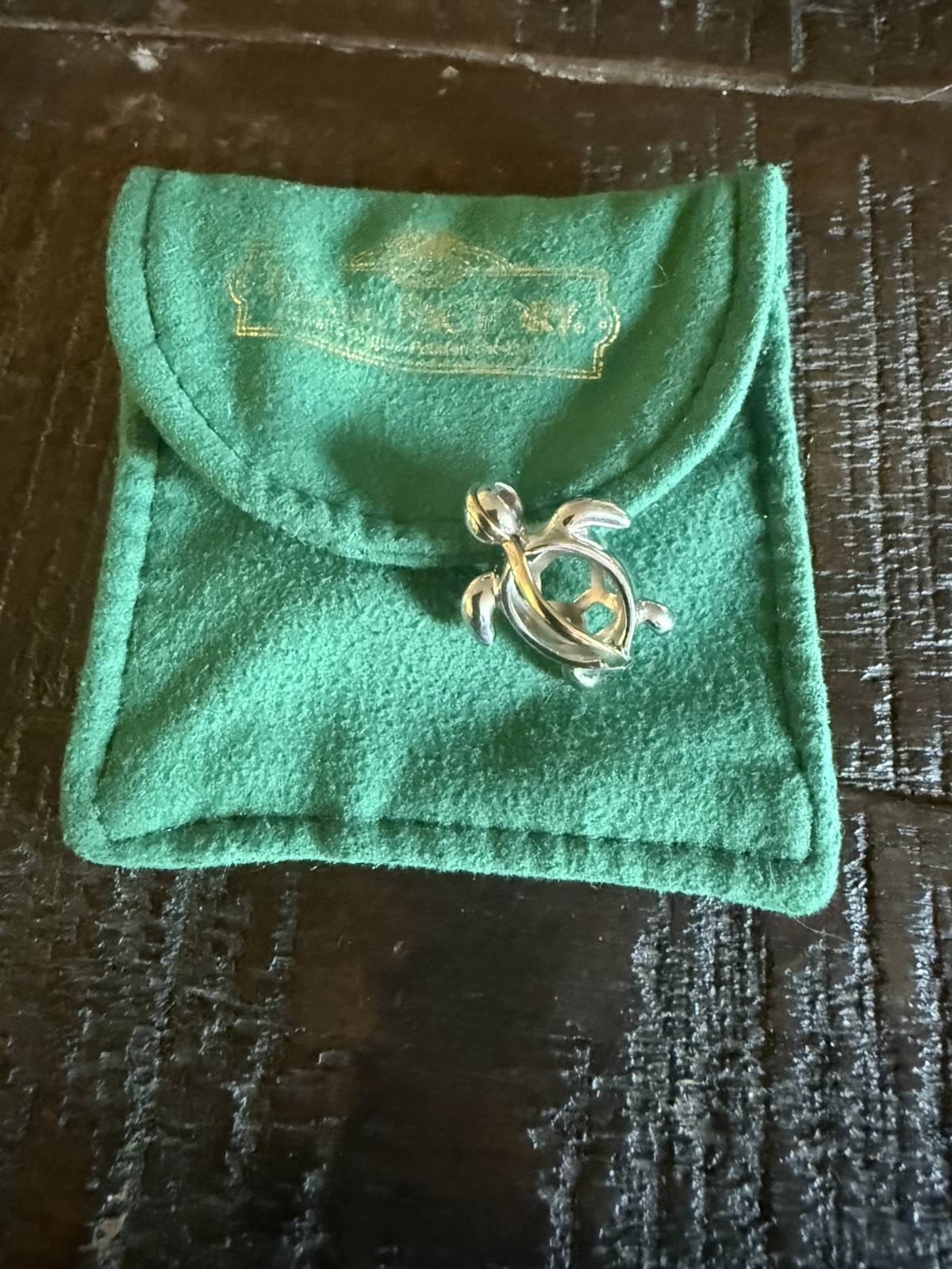 Na Hoku Pearl Factory Hawaii silver and 14K Gold Cage HONU Pearl Pendant