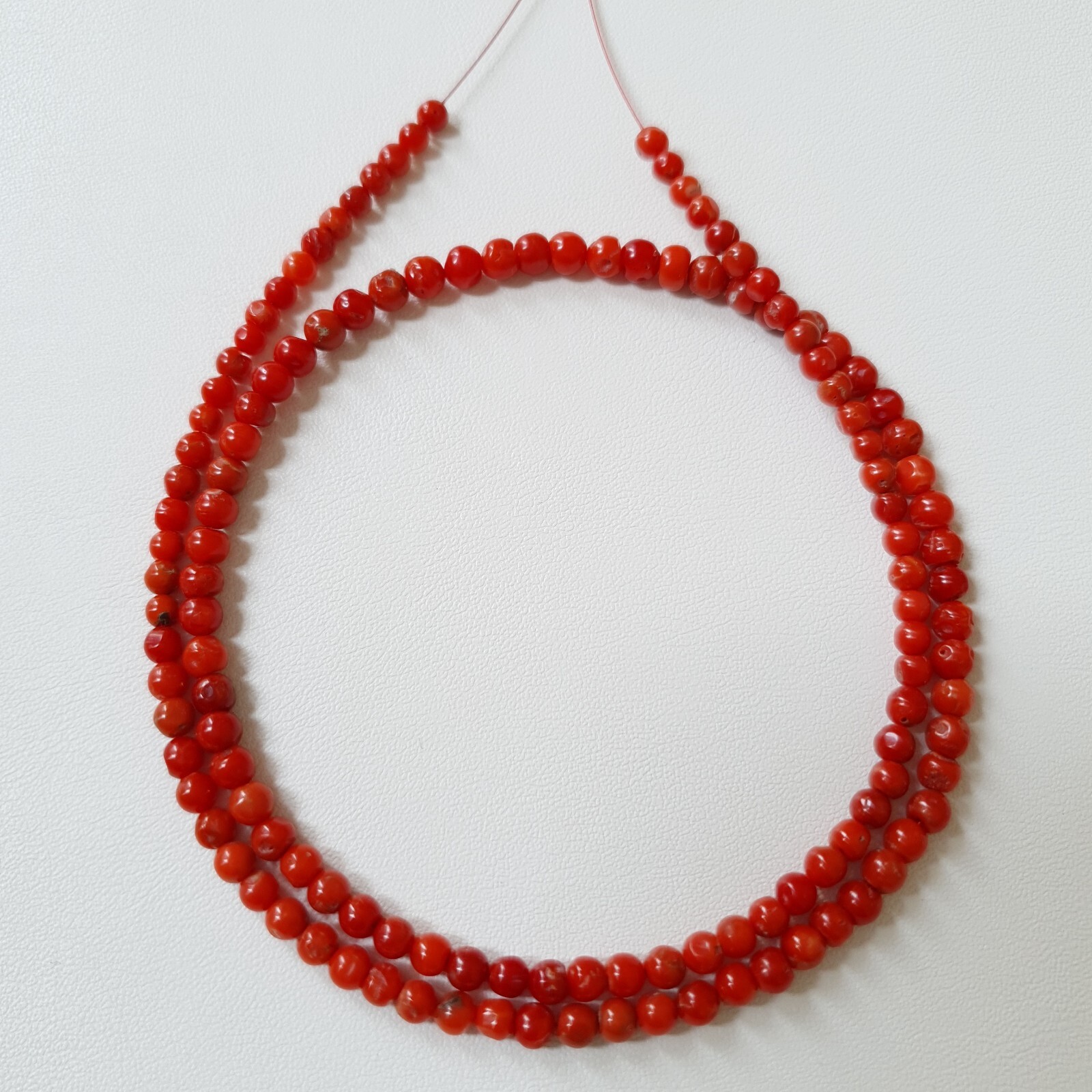 4’MM to 3’mm Italy Coral Smooth Round Beads Natural Loose Mediterranean Sea Bead