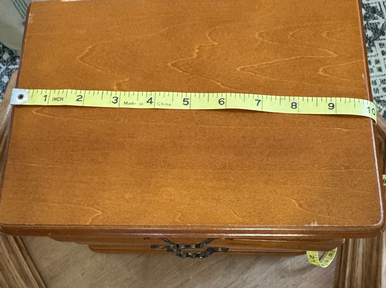 Vintage MELE Wood Jewelry Box 4-Drawer Chest Mirror Lid Ring Rolls Necklace Hook