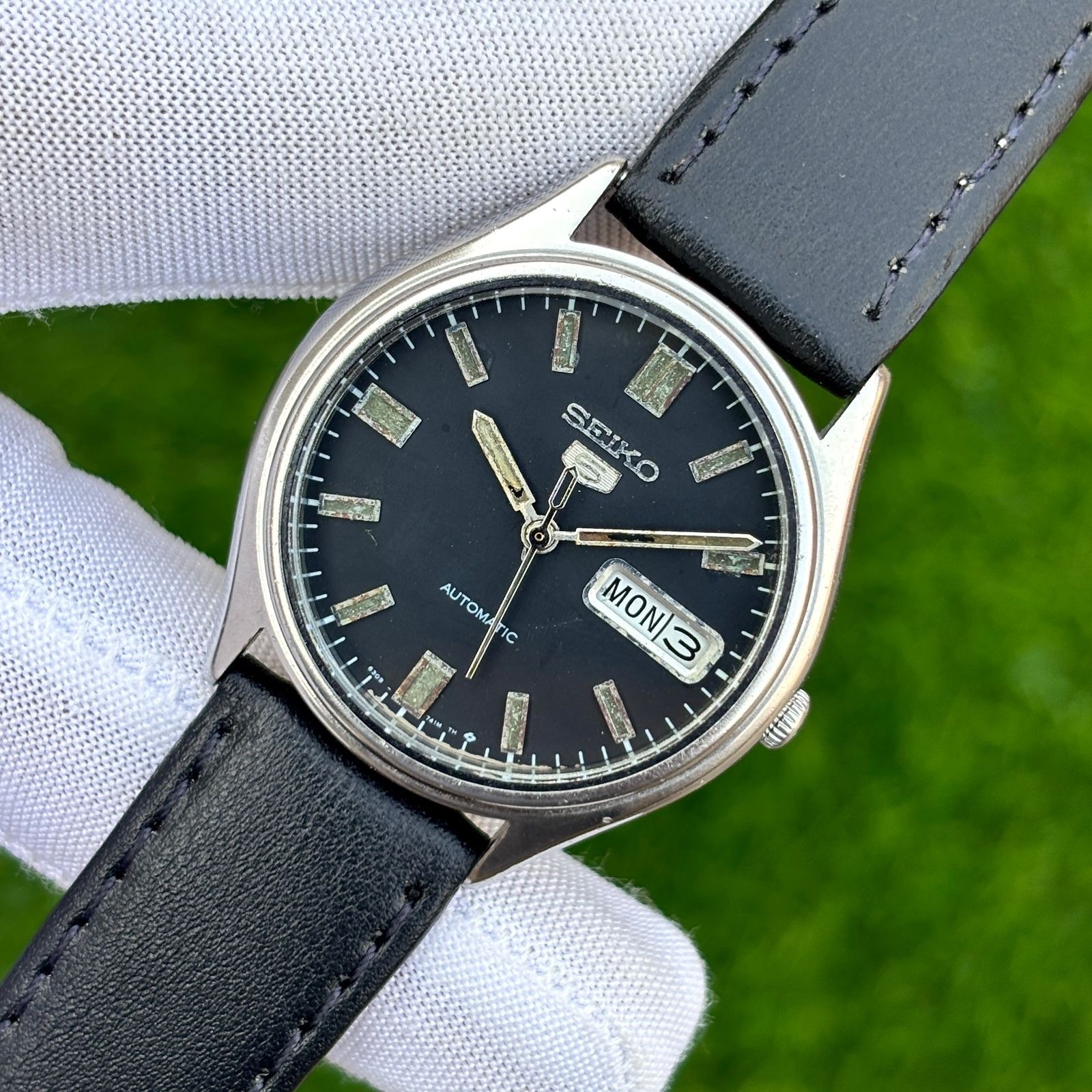 Vintage Seiko 5 Matte Black Dial Automatic Japan Made Men’s Watch 6309-7320