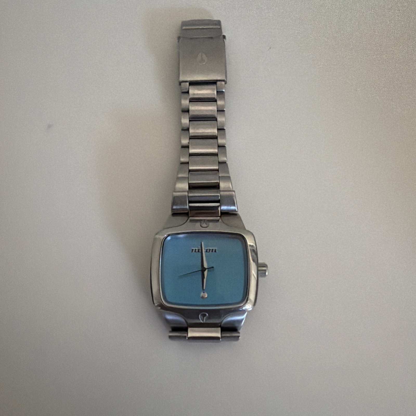 Nixon The Small Player Blue Dial Square Diamond Accent 15cm Wrist Untested Japan