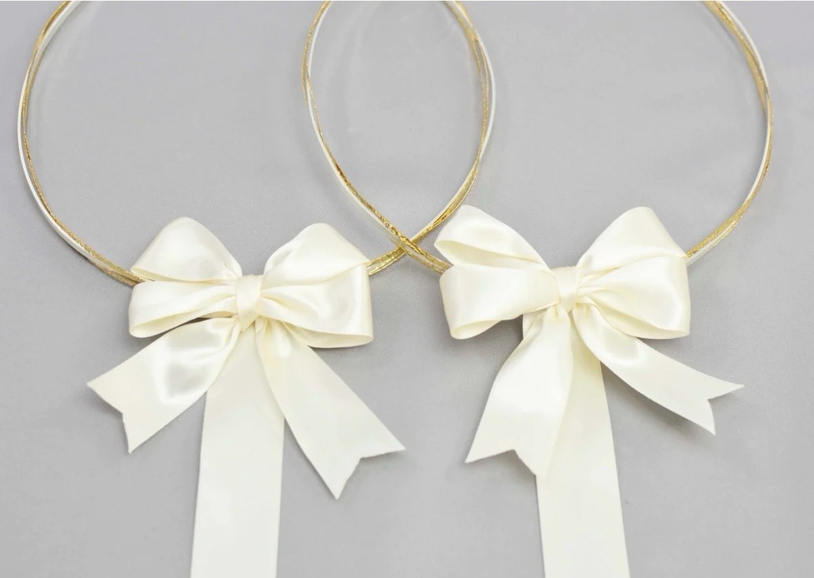 24K Gold plated and 1000 Silver plated Wedding Crowns (Orthodox Stefana)