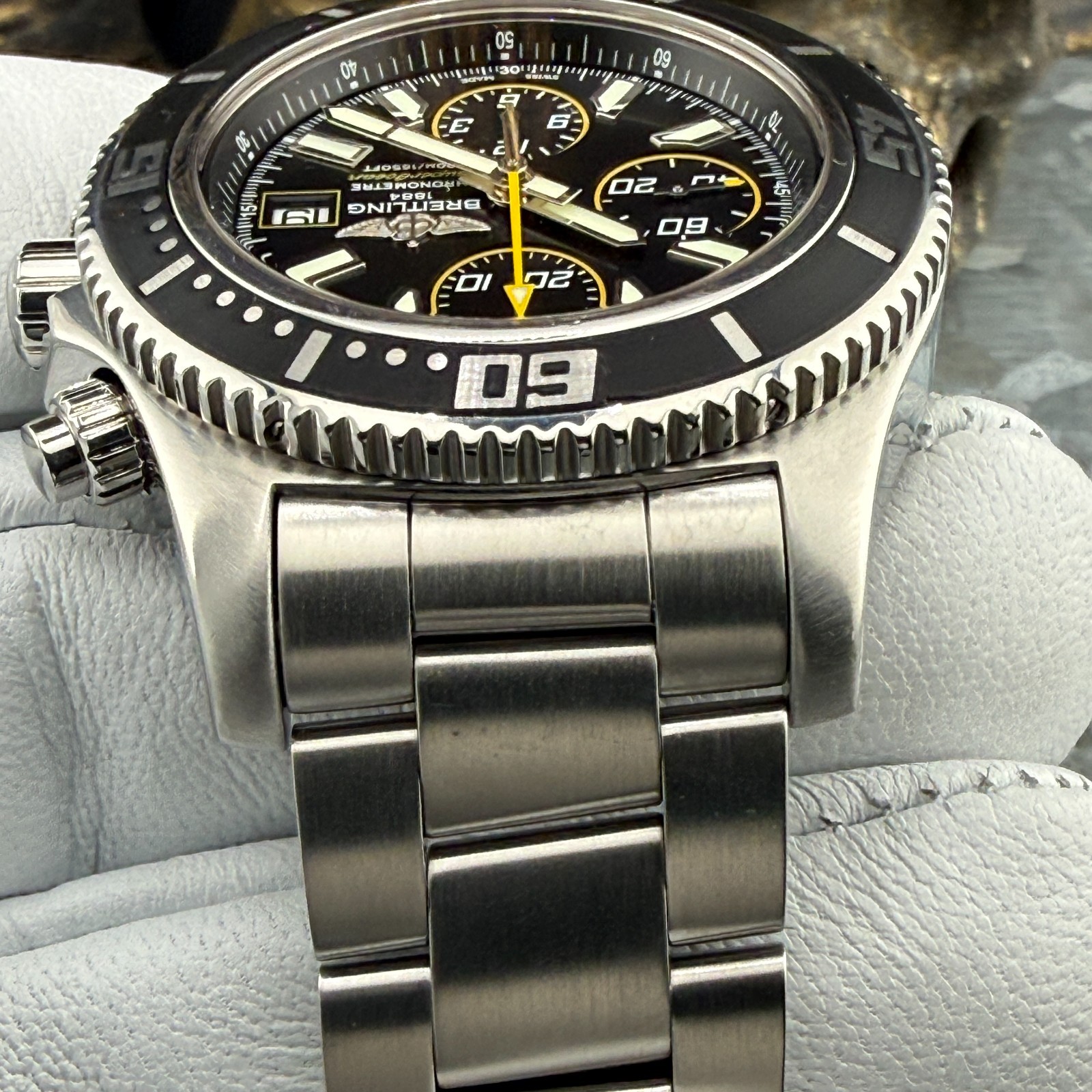 Breitling Superocean Chrono II A13341 44mm Black Dial Box & COSC Full Bracelet