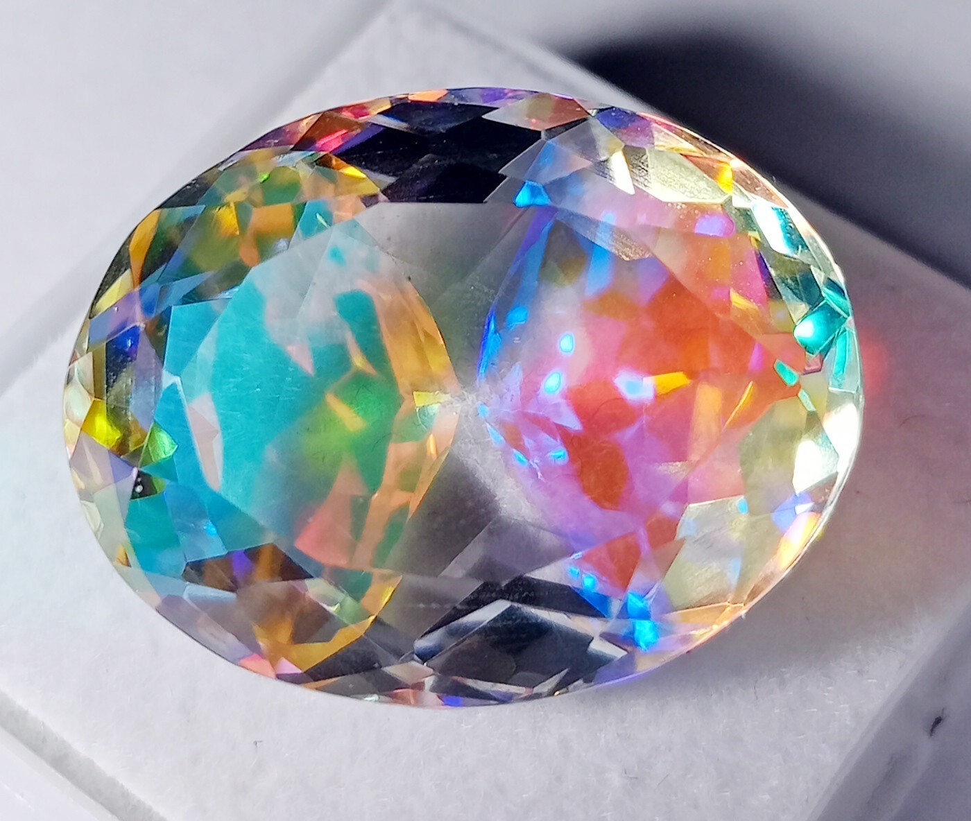 Flawless 23 Ct+ Loose Gemstone Natural Rainbow Mystic Topaz EGL Certified Oval
