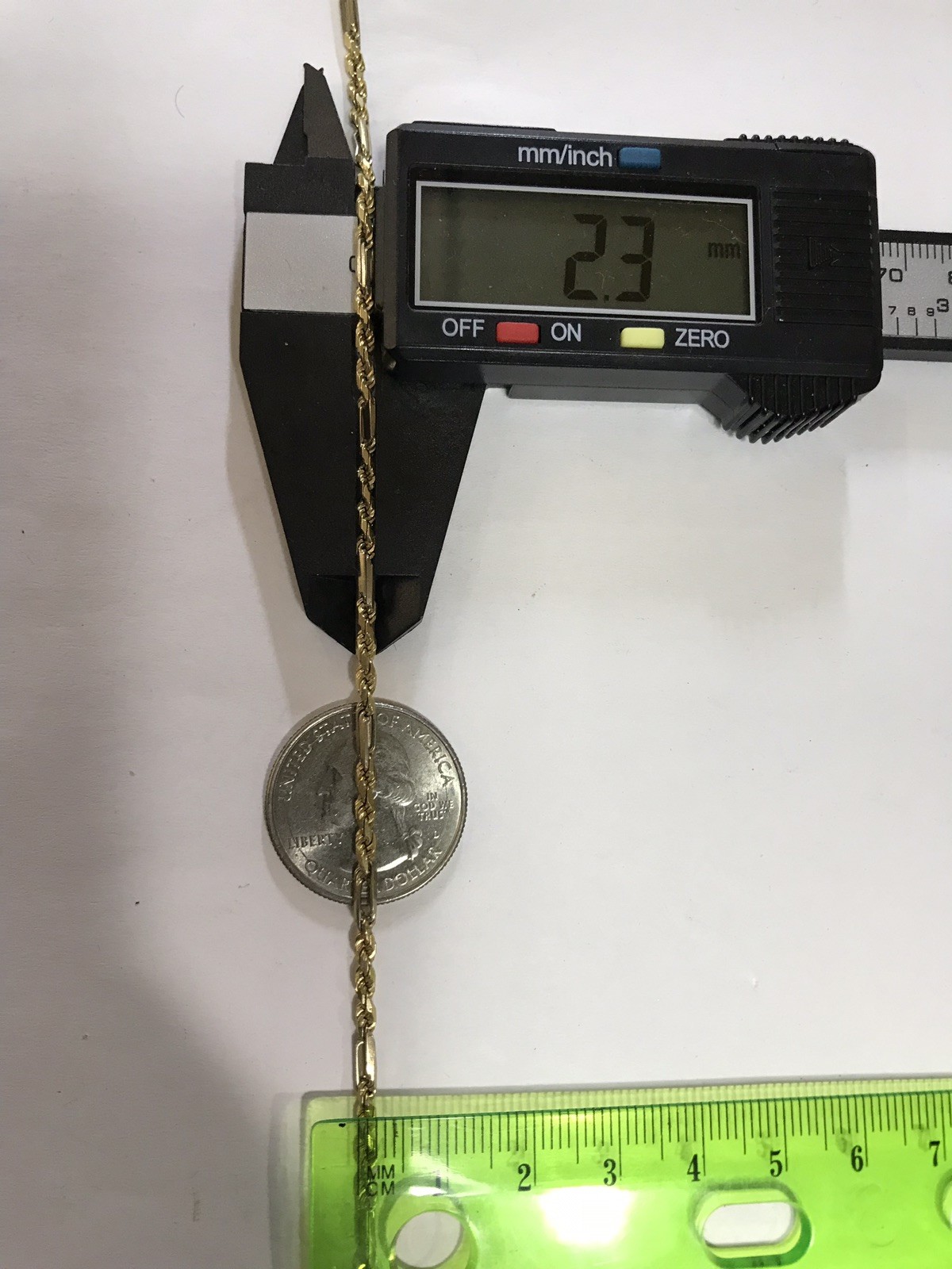 GOLD 14k chain figarope Yellow White Italy 22” Inch 2mm 14.5g