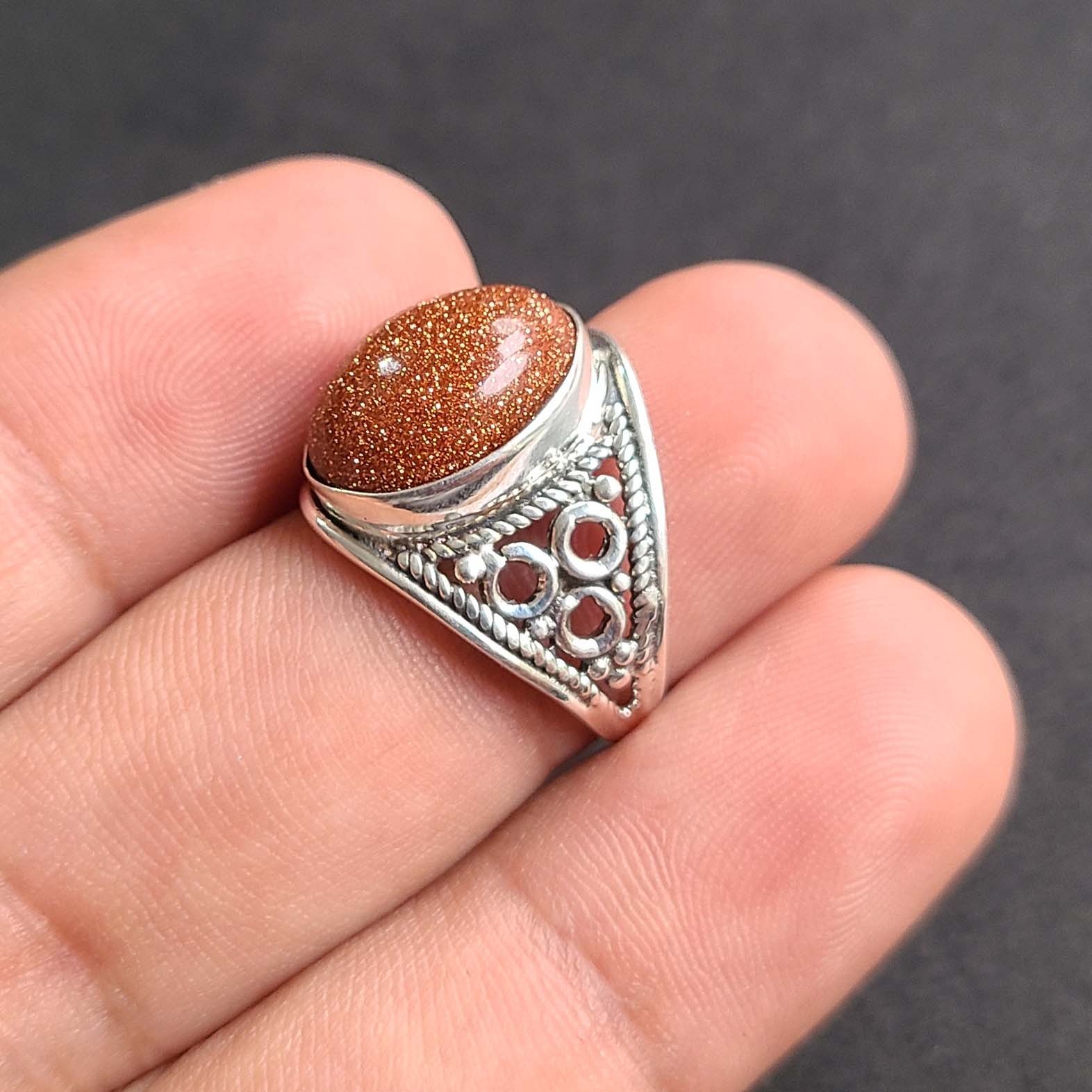 Sunstone Gemstone 925 Sterling Silver Handmade Dainty Rings All Size Available