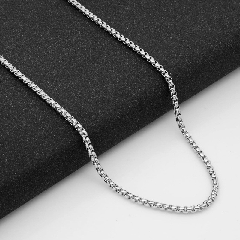 5pcs/lot Stainless Steel Square Rolo Link Chain Box Chain Necklace for Men Women