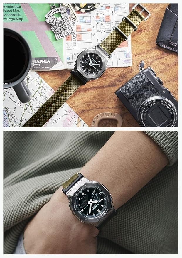 Casio G-Shock GM-2100CB-3AJF Metal Case Olive Green Web Limited Watch Japan