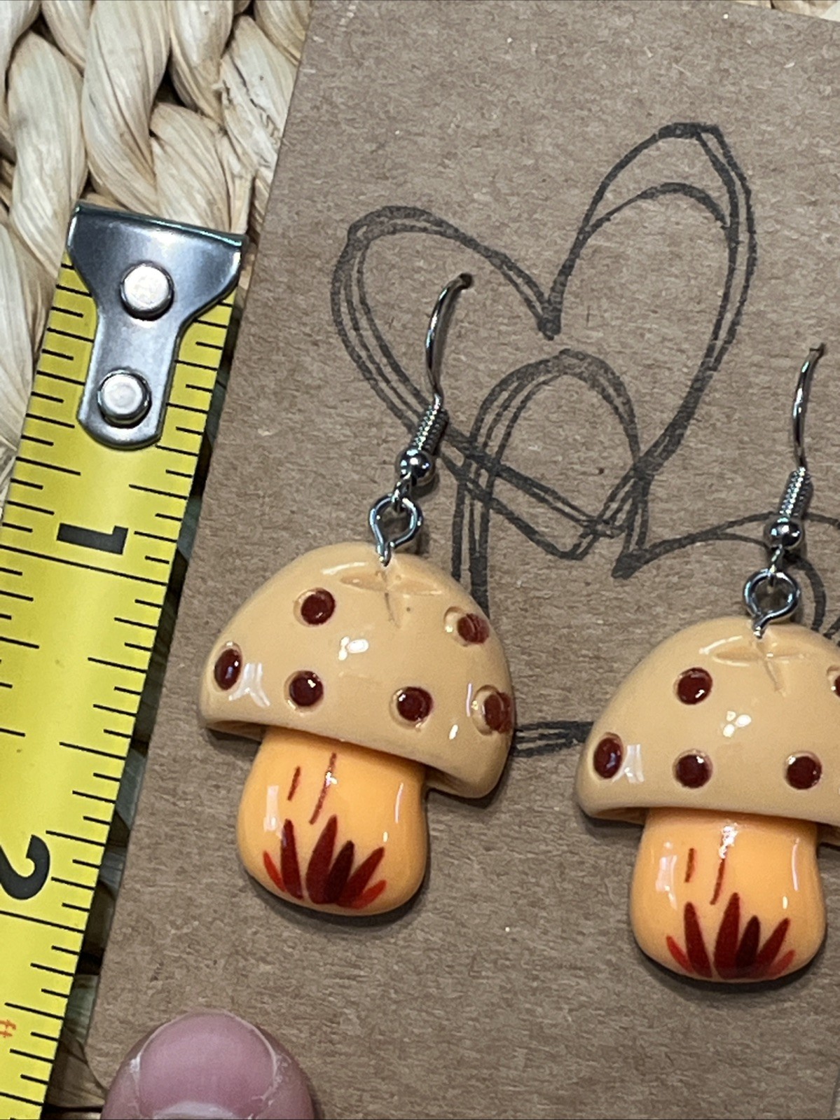 Mushroom Earrings NEW Retro Look