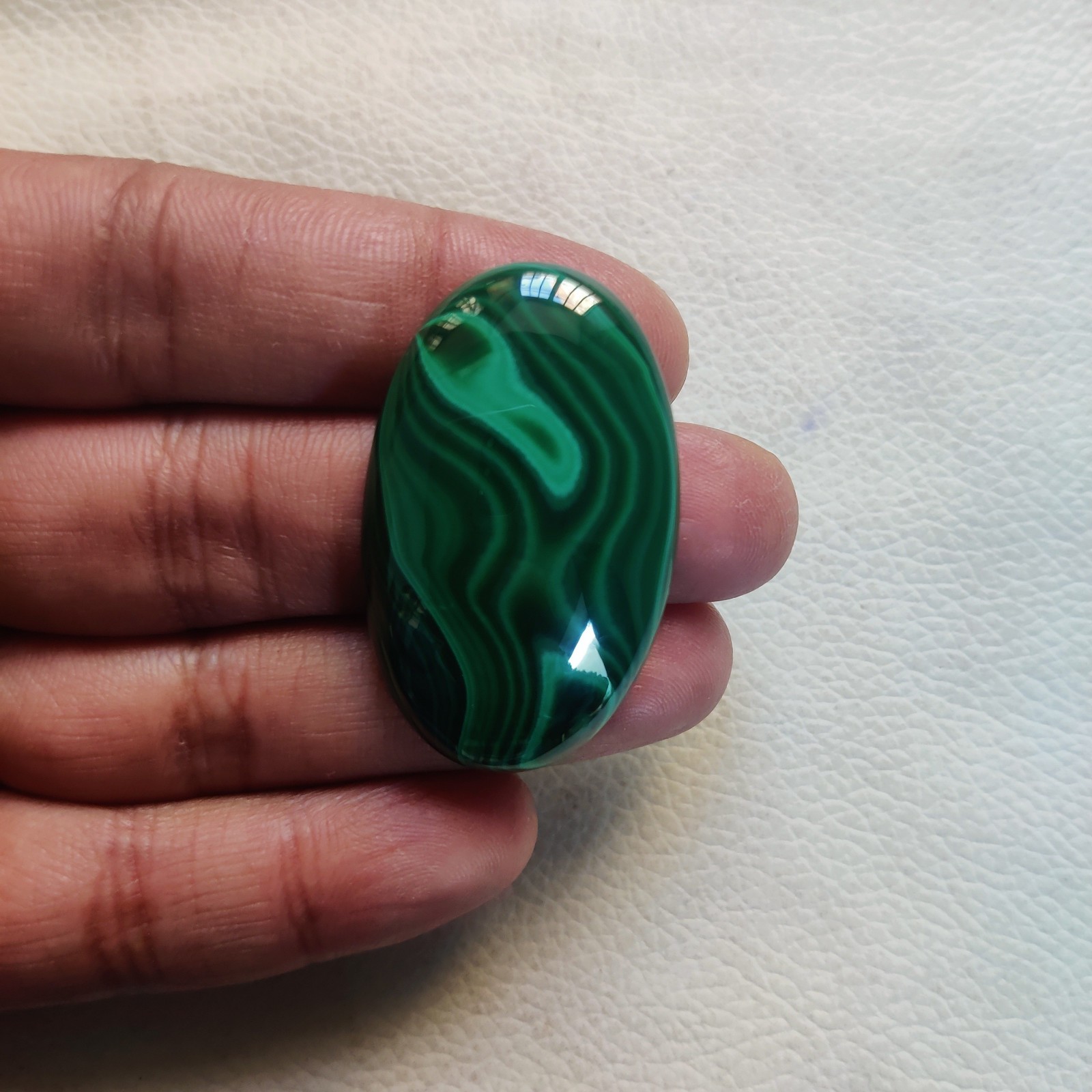 Natural Green Malachite Loose Gemstone Cabochon,Oval-116 CT,42 X 26 X 9 MM