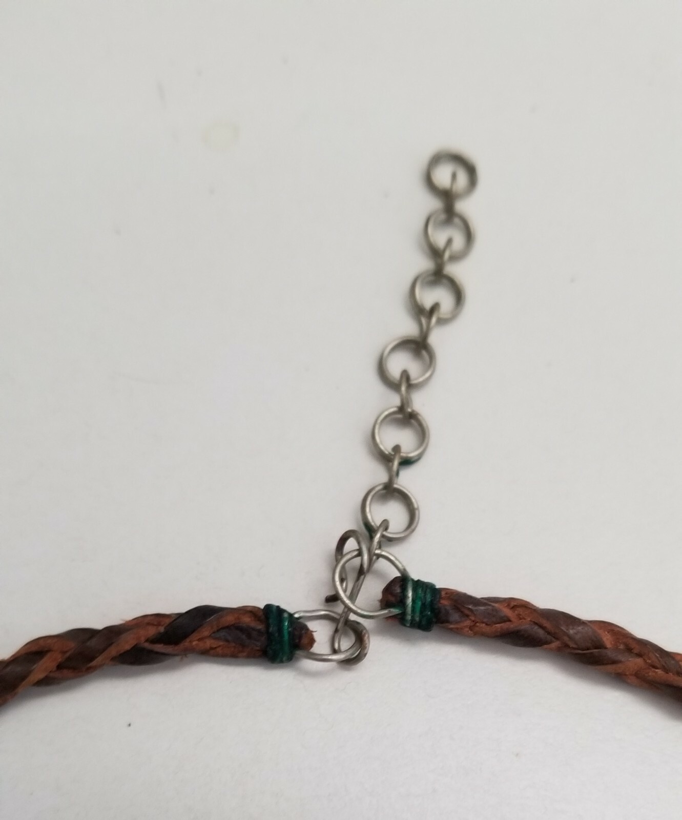 Artisan Crafted Semi- Precious Stone & Clay & Leather Necklace 18.5-20.5″