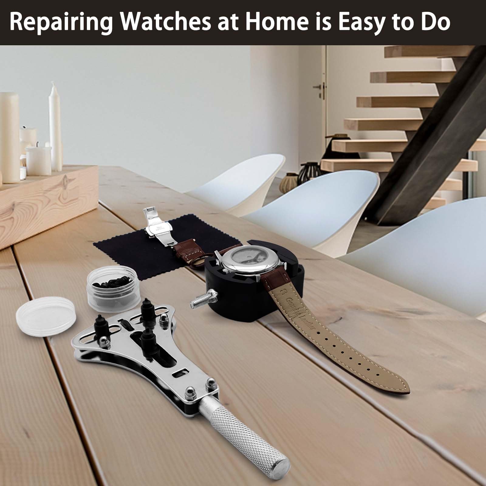 Professional Watch Repair Kit – Battery Replacement, Link Removal, Case Opener &