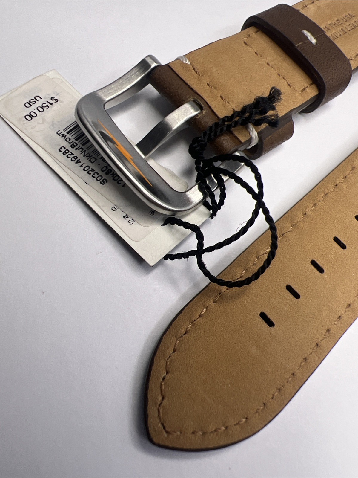 Shinola 24mm Dark Nut Brown Leather Watch Strap Band 22mm Brushed Steel Tang