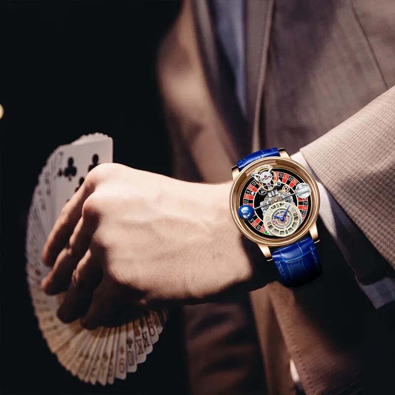 2023 PINDU Design Luxury Men’s Quartz Watch 3Bar Astronomia Casino Roulette