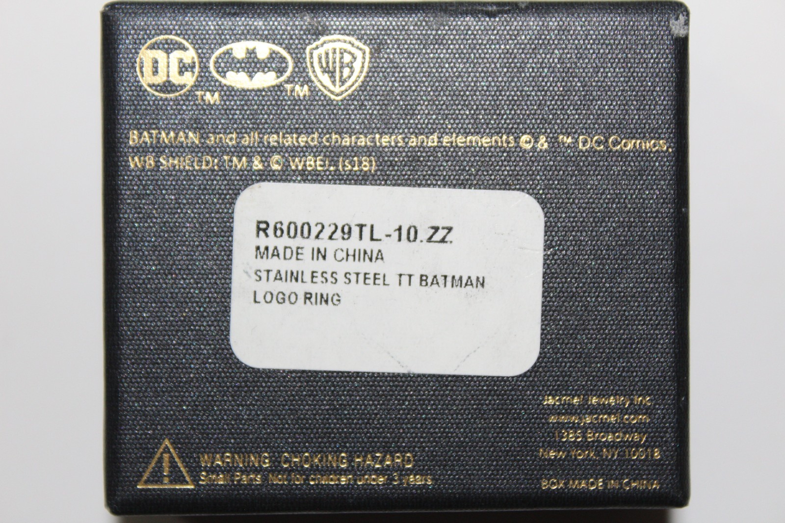 Batman Ring Stainless Steel (s18) DC Comics Batman Logo Warner Bros