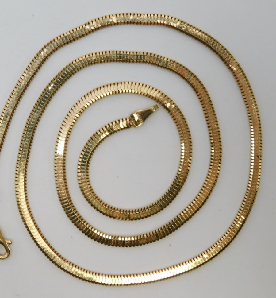 18K Yellow Gold Filled 2mm/3mm/4mm/5mm wide * 16″-24″ Herringbone Chain Necklace