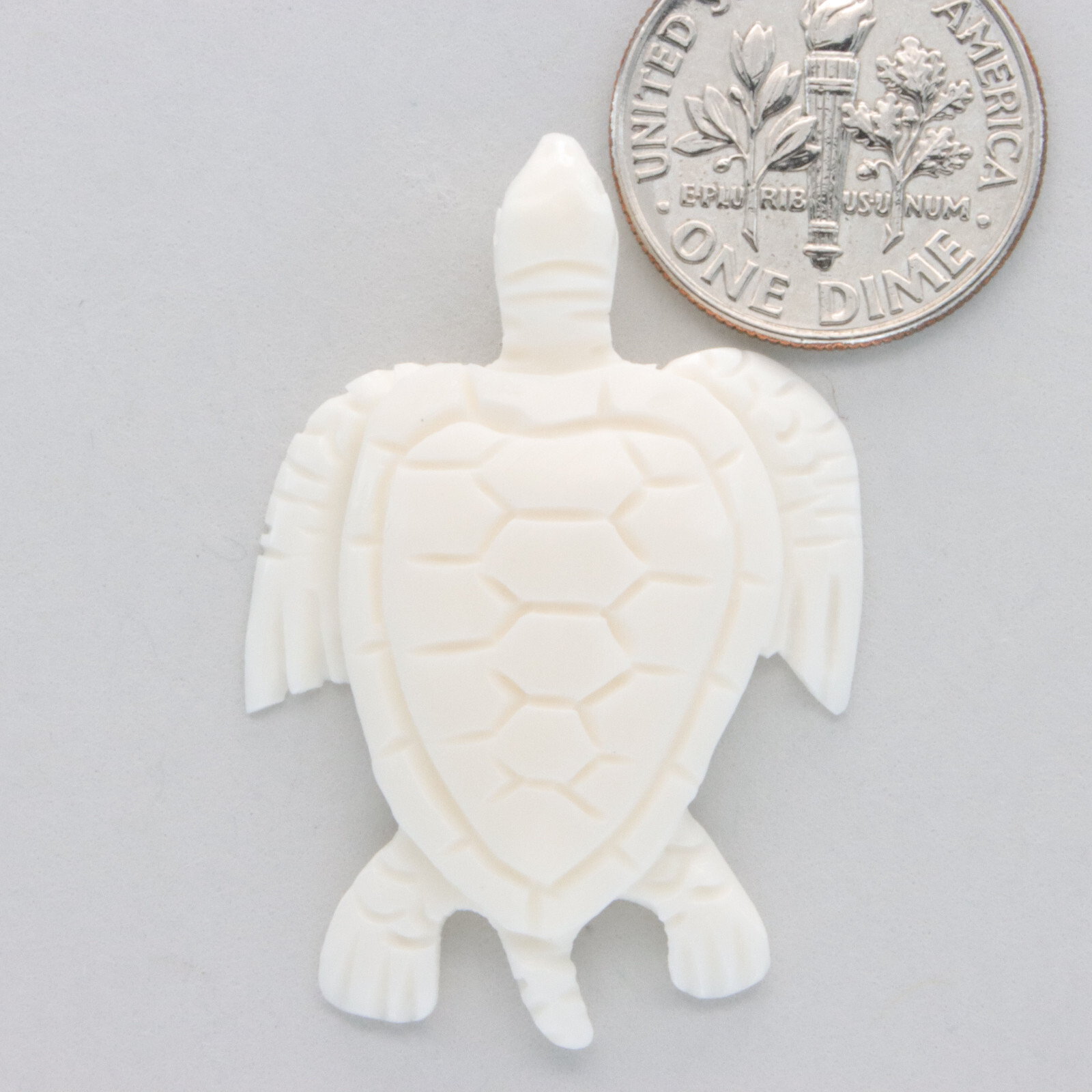 Hand Carved Water Buffalo Bone Turtle / Turtoise Pendant