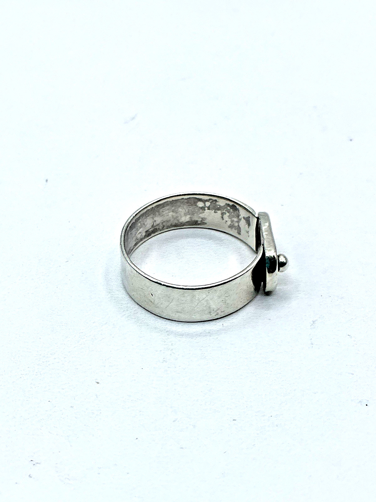 Sterling Silver 925 Wide Band Ring w/ Initial “H” Size 11 1/2 Tested 6.4 grams