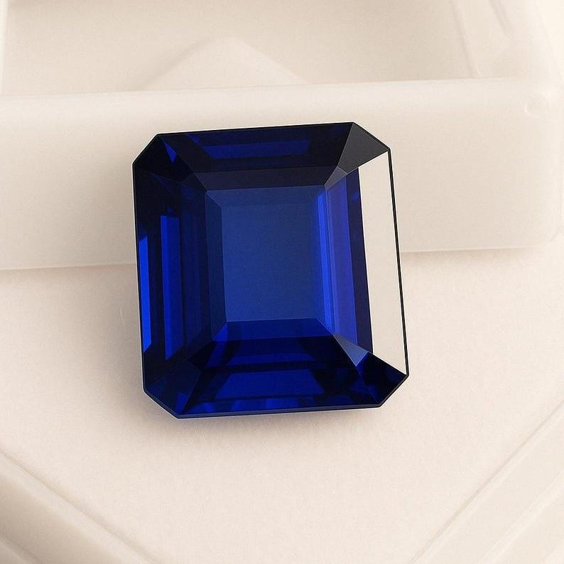 11.70 Ct Natural Blue Flawless Sapphire Emerald Cut GIE Certified Loose Gemstone
