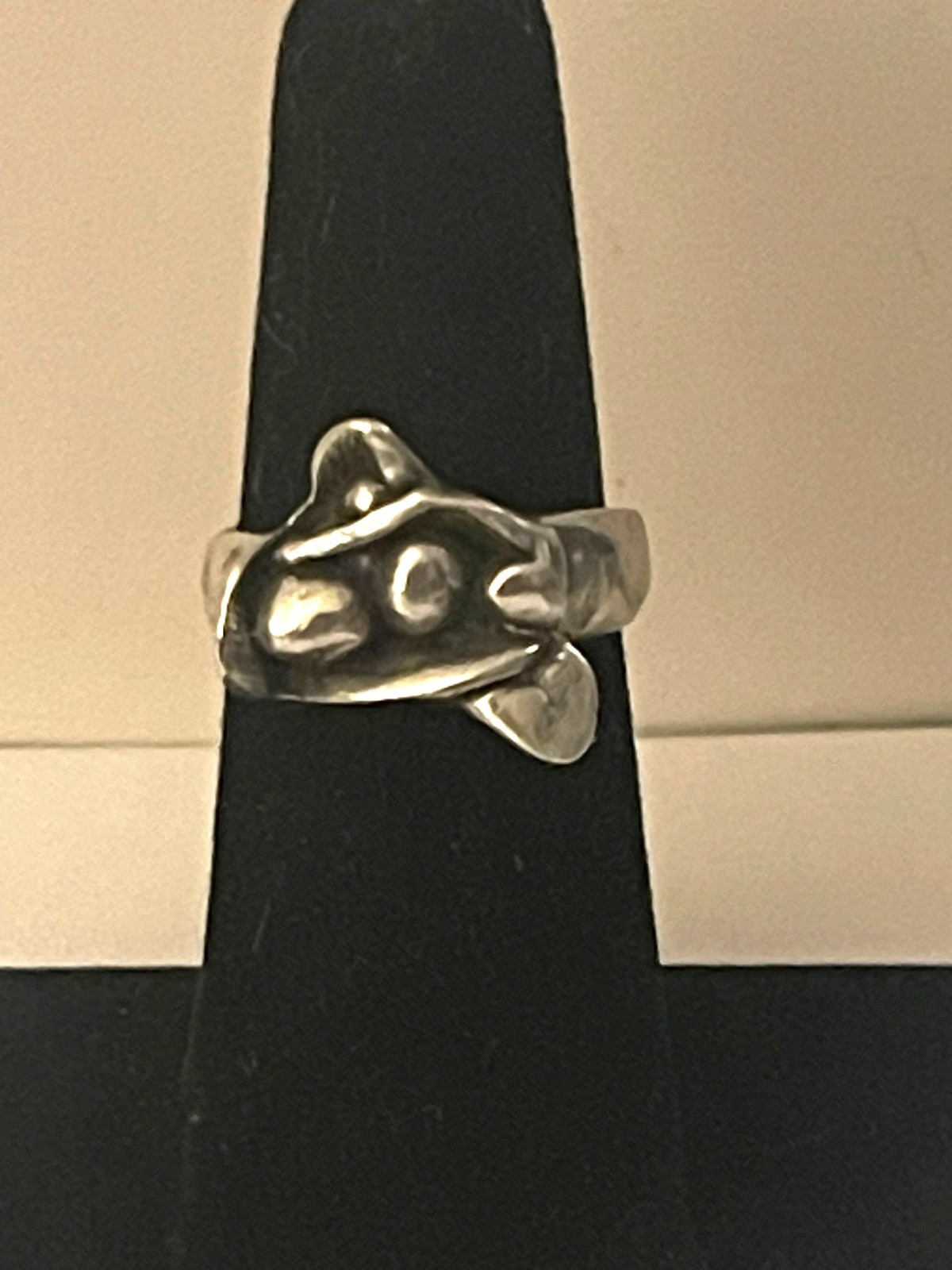 Vintage OOAK Brutalist Heavy Sterling Silver Ring Size 7 ish (10.53gr) NIFTY!!!