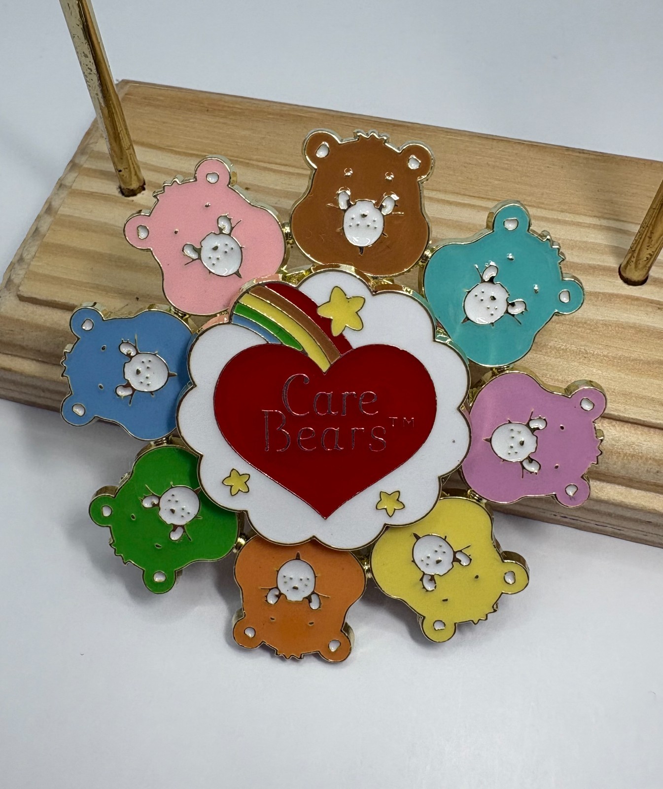 Care Bears Enamel Brooch – Heart Bears – NEW